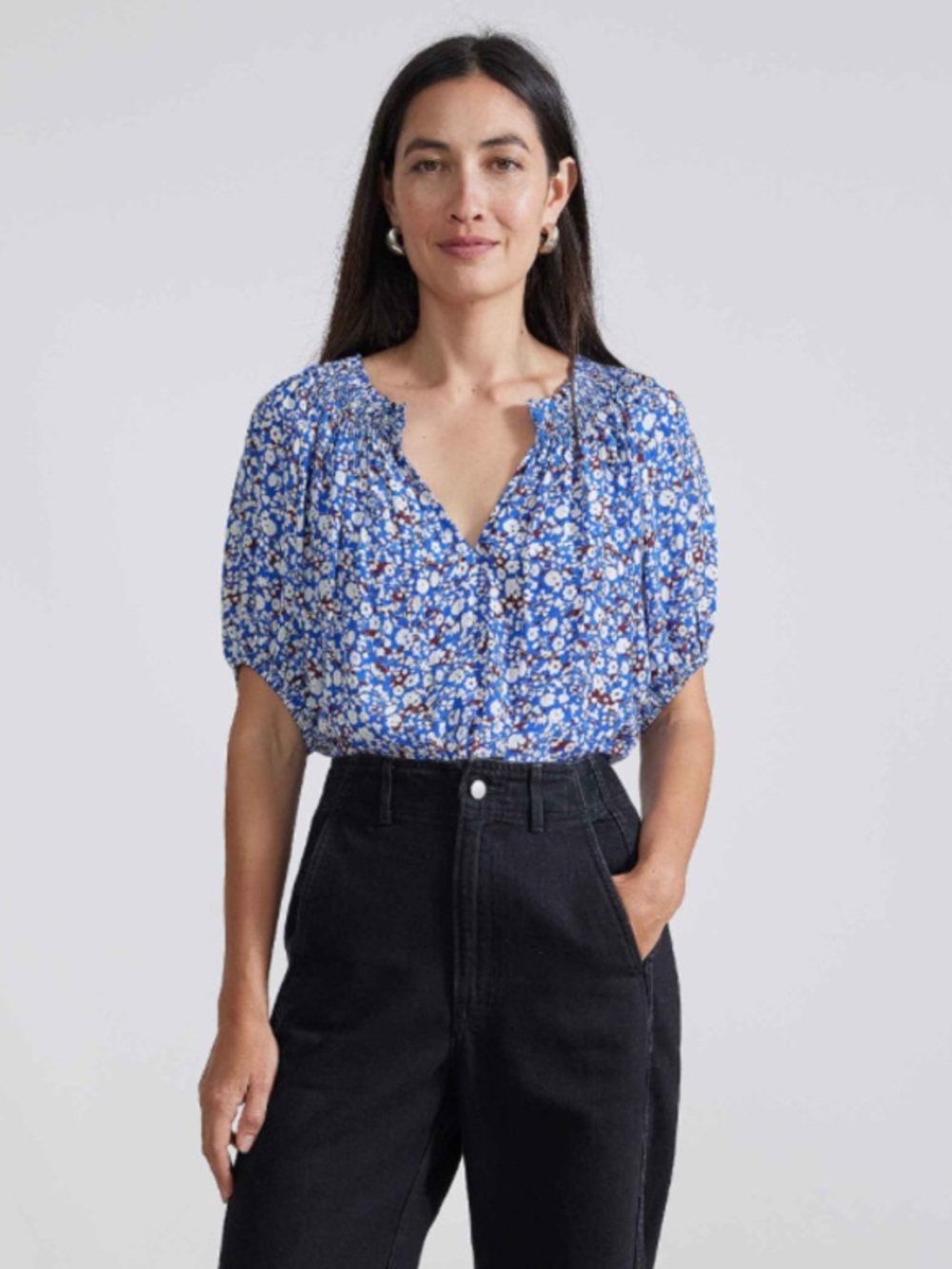 Apiece Apart Esparta Floral Short Sleeve Top - Picture 2 of 9